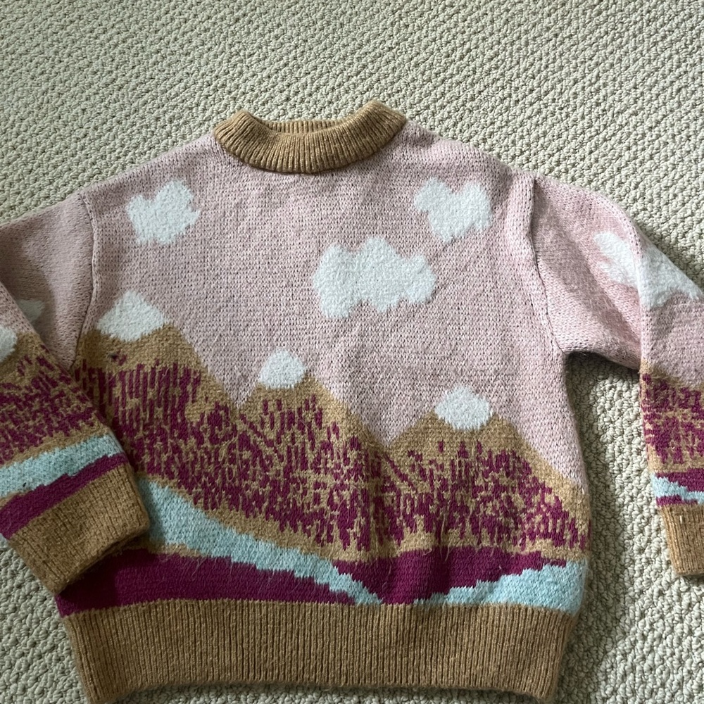 Zara Pink and Brown Mountain Sweater